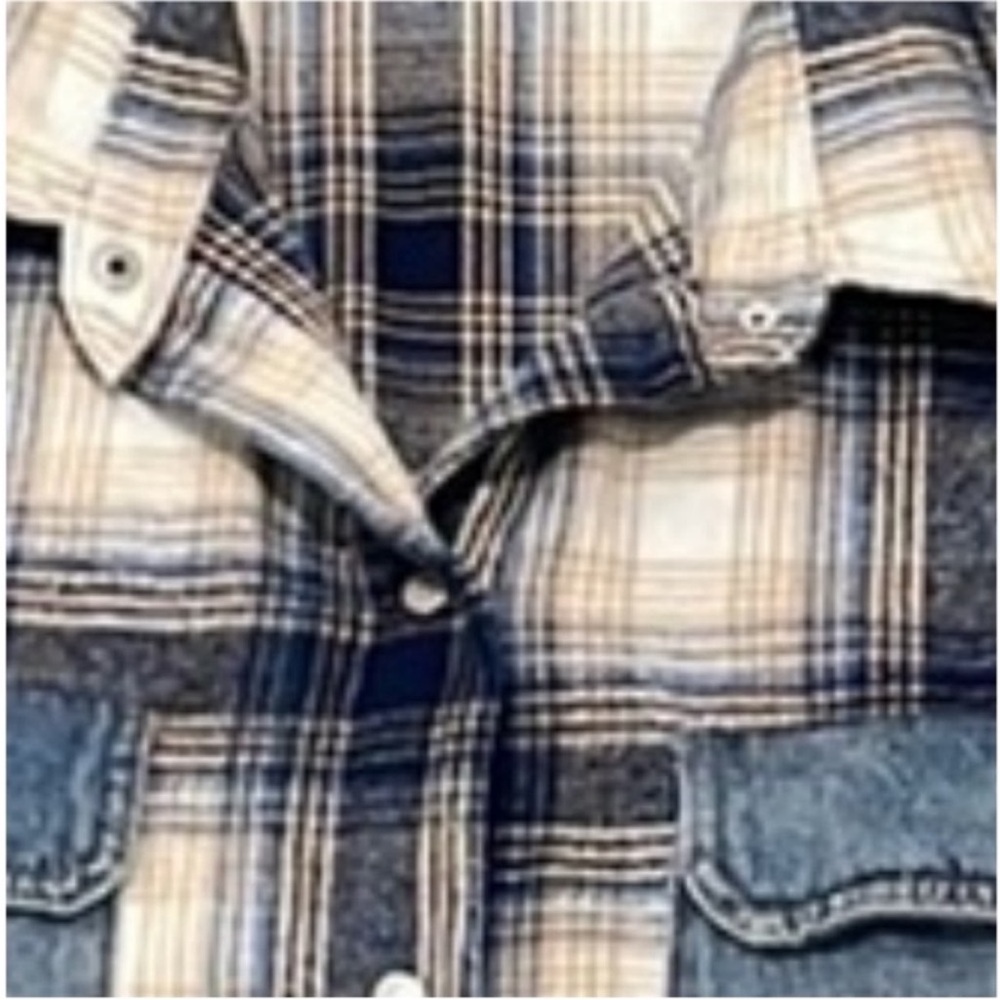 Fashion Nova Plaid Denim Jacket - Picture 5 of 6